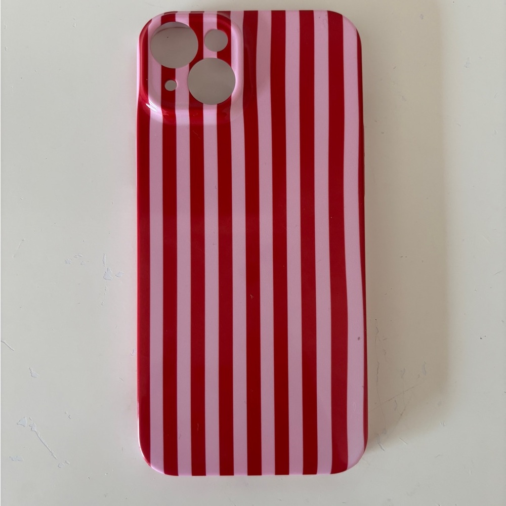 Red and Pink Striped iPhone Case